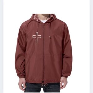 Men's Maroon Windbreaker Jacket